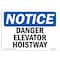 Signmission OSHA Notice, 5" Height, Danger Elevator Hoistway Sign, 7" X 5", Landscape OS-NS-D-57-L-10898 - alternate 1